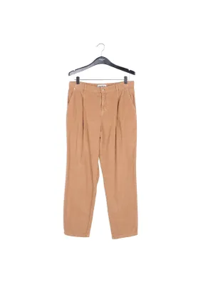 Camel cotton-corduroy pants