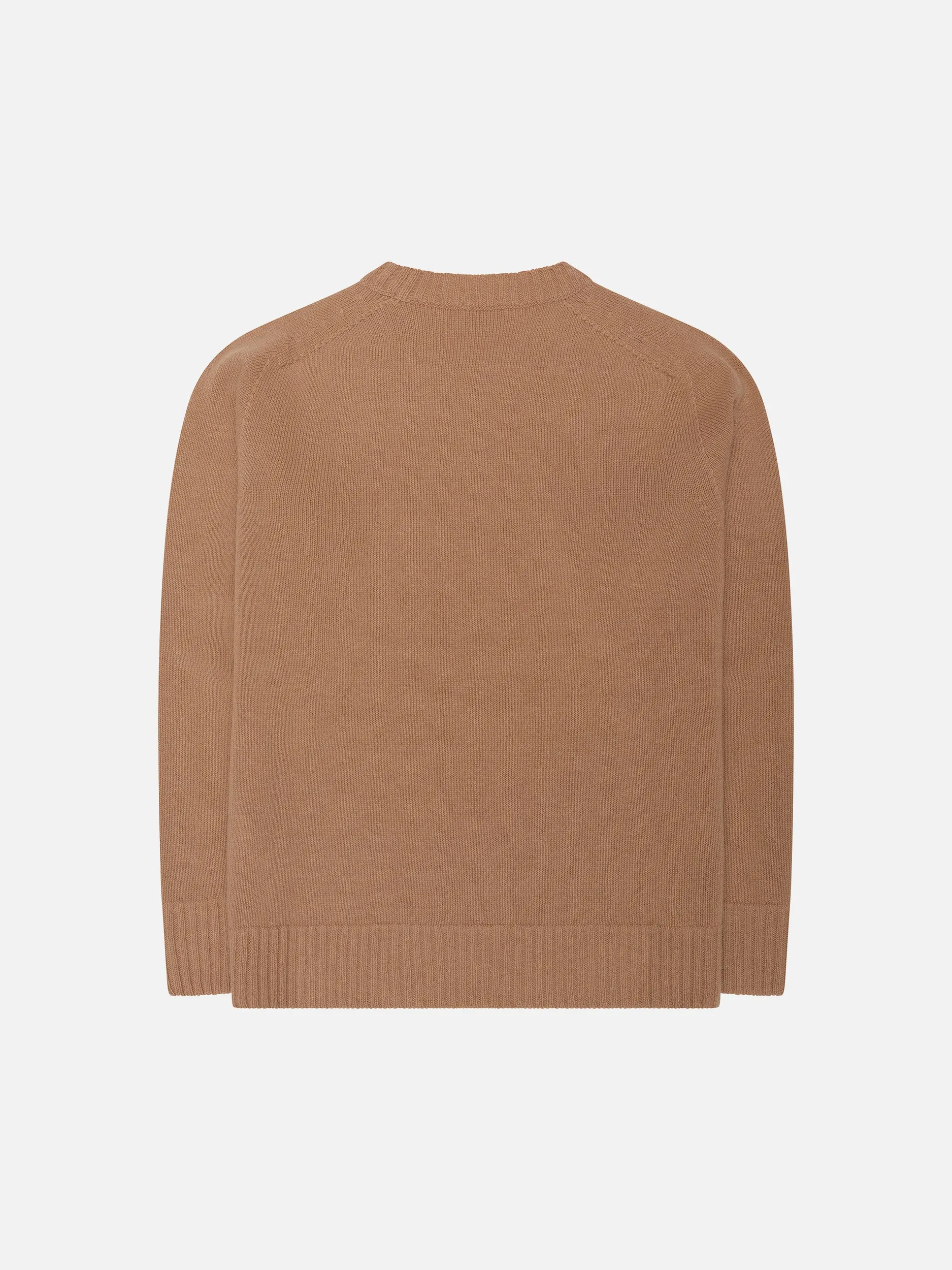 Camel Knitted Crewneck Sweater