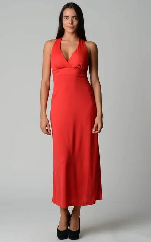 Chic Cross Back Halter Maxi Dress for Women