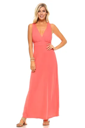 Chic Cross Back Halter Maxi Dress for Women