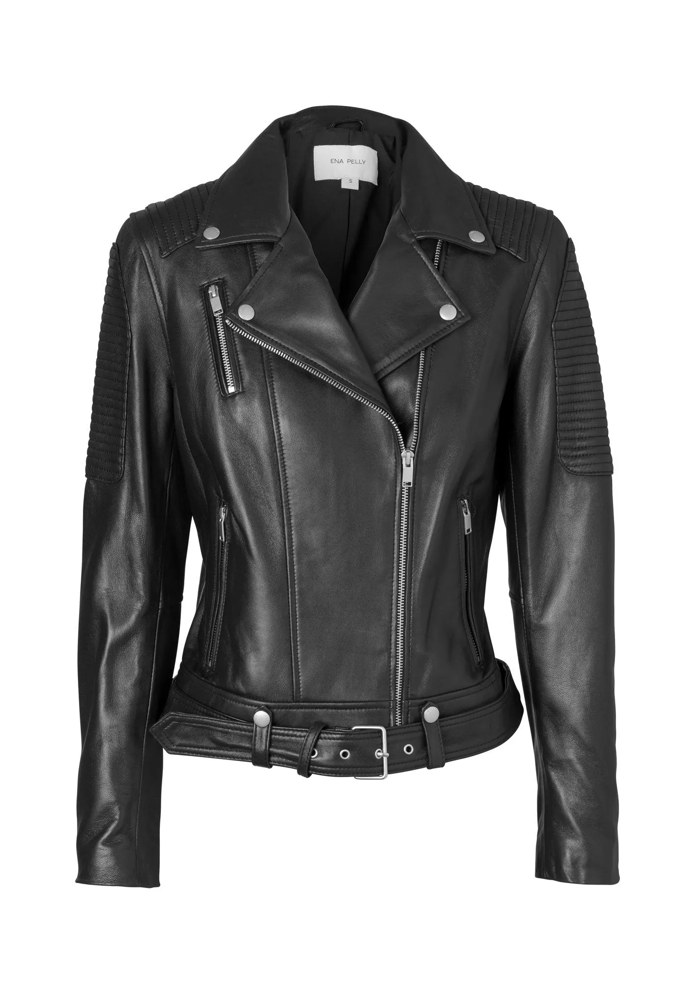 Classic Biker Jacket - Black/Silver