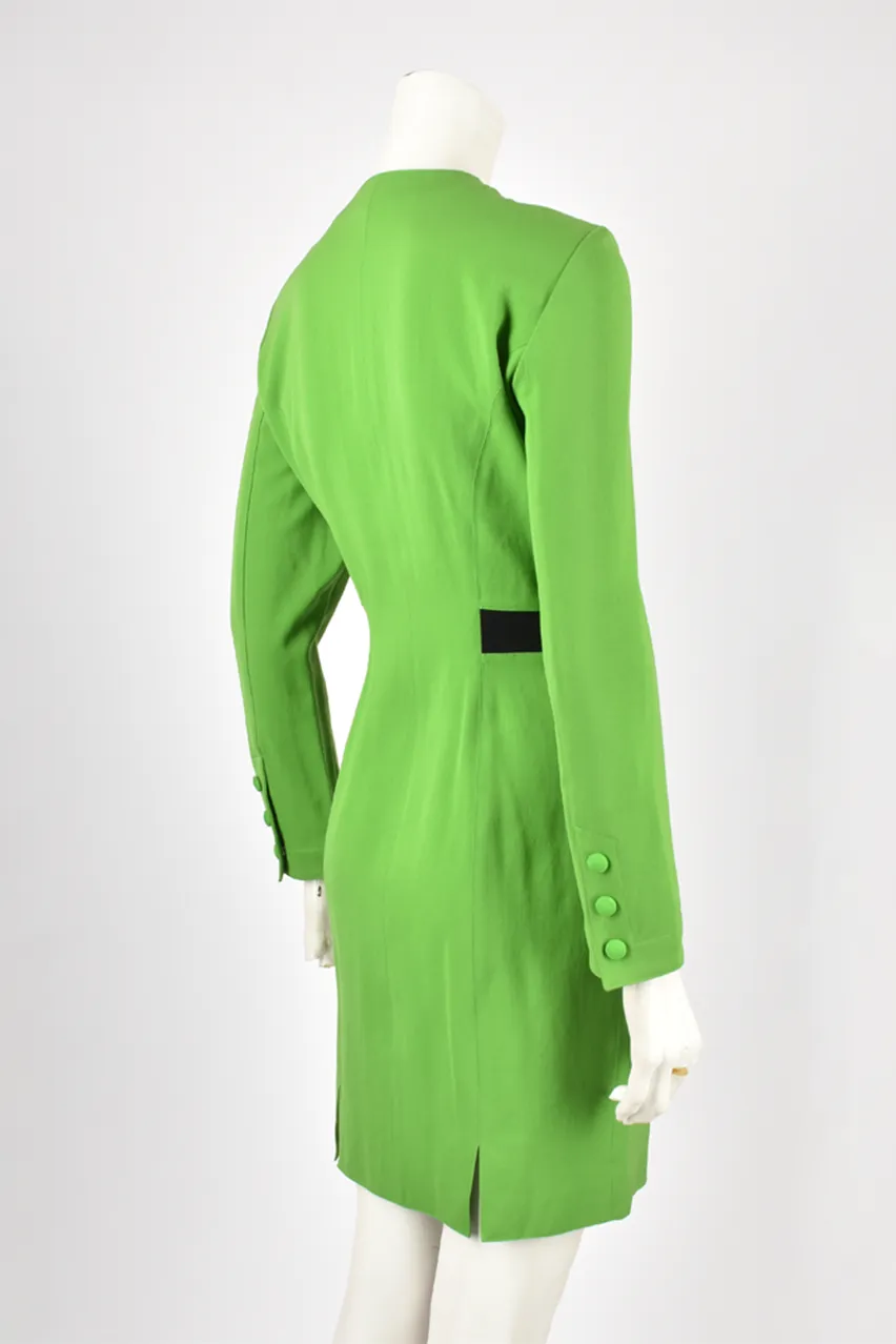 CLAUDE MONTANA GREEN MIDI DRESS