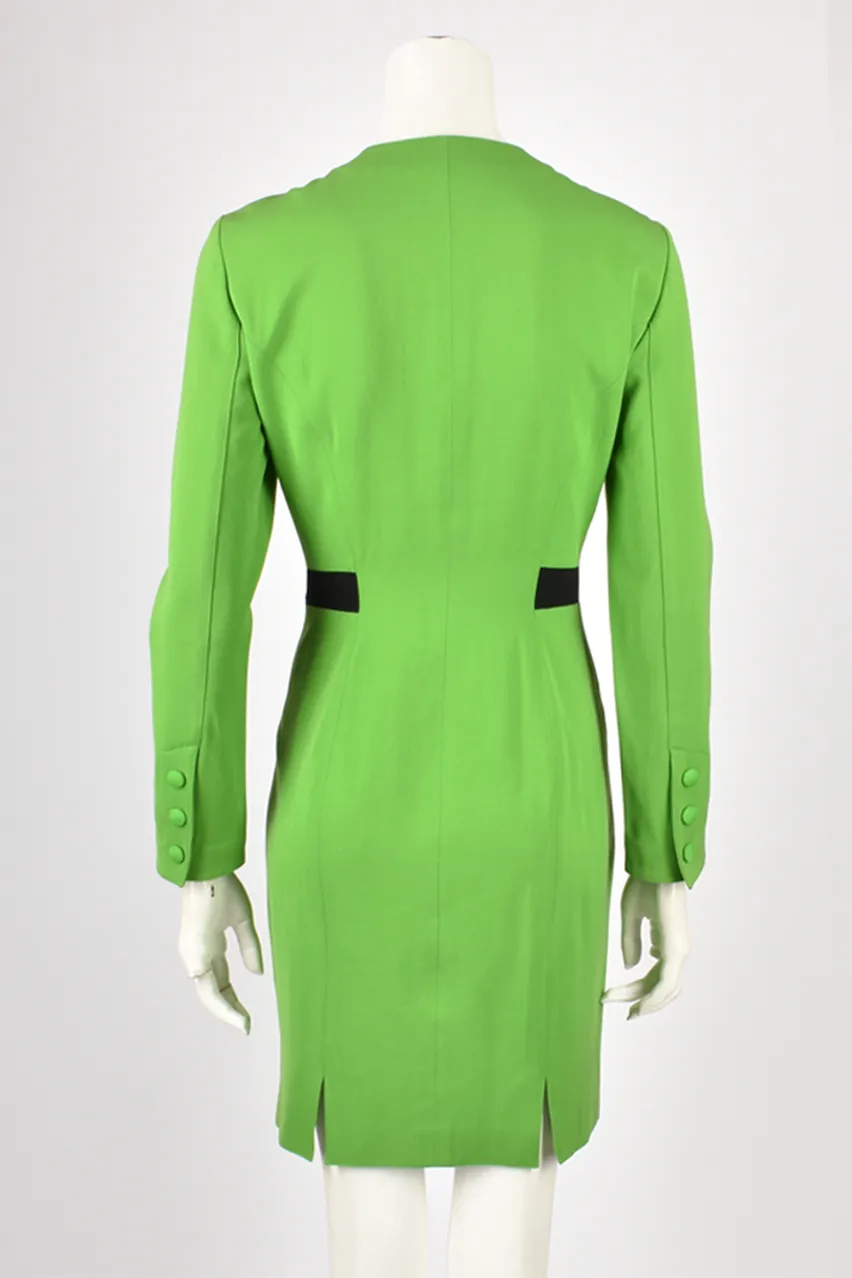 CLAUDE MONTANA GREEN MIDI DRESS