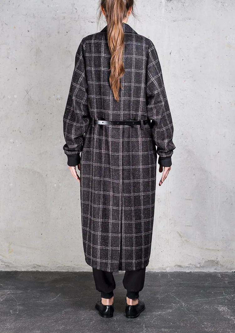 COAT LONG - TWEED black/white