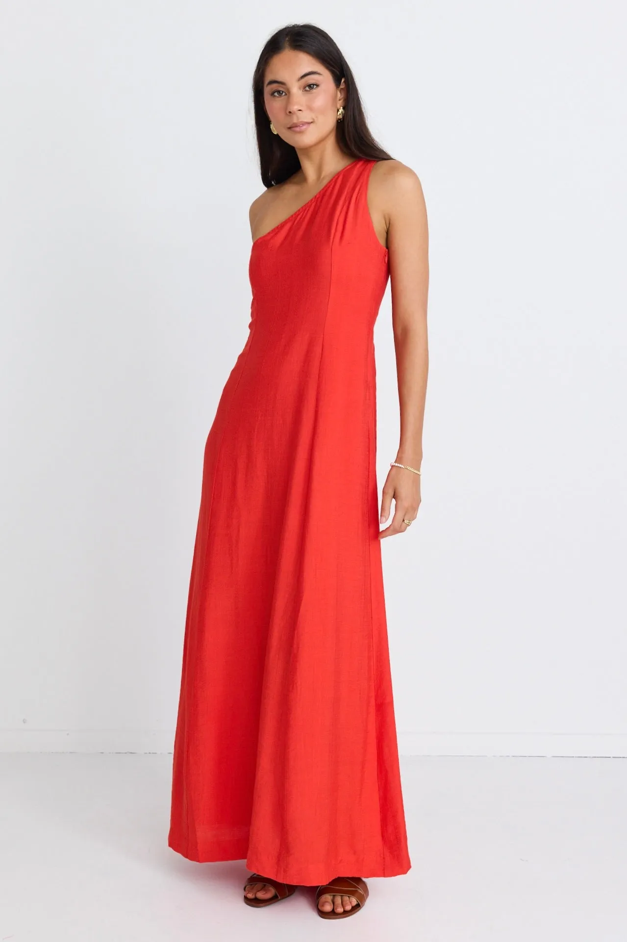 Conscious Flame One Shoulder Maxi Dress