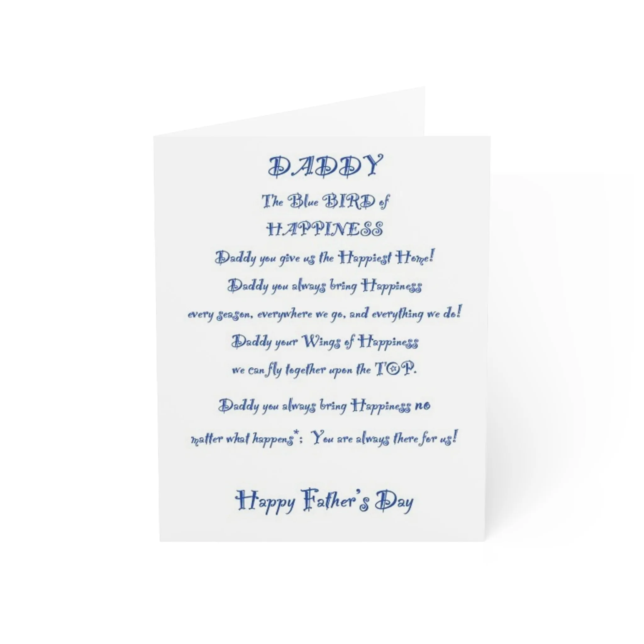 Daddy the Bluebird of Happiness Card (Greeting Cards (1, 10, 30, and 50pcs))