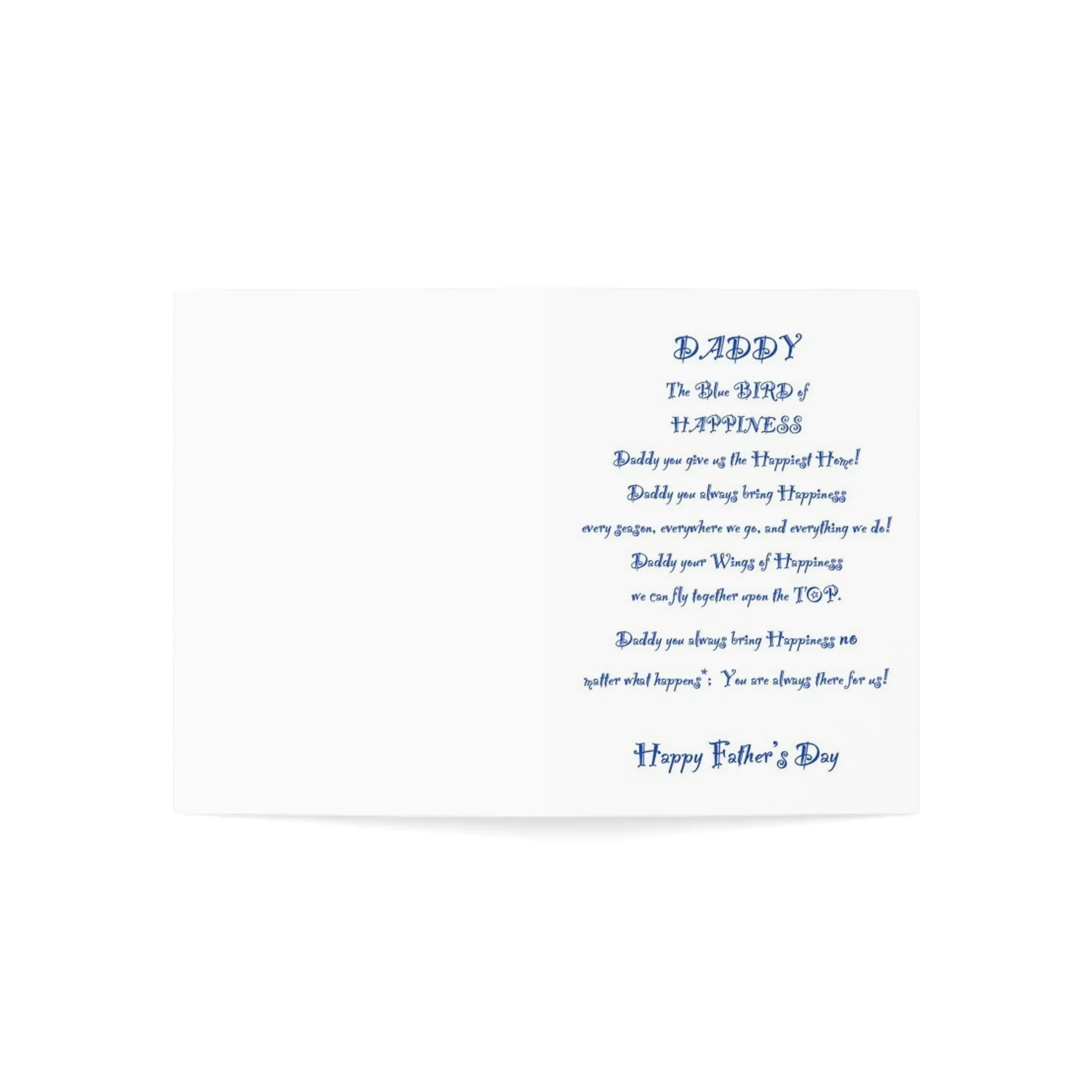 Daddy the Bluebird of Happiness Card (Greeting Cards (1, 10, 30, and 50pcs))