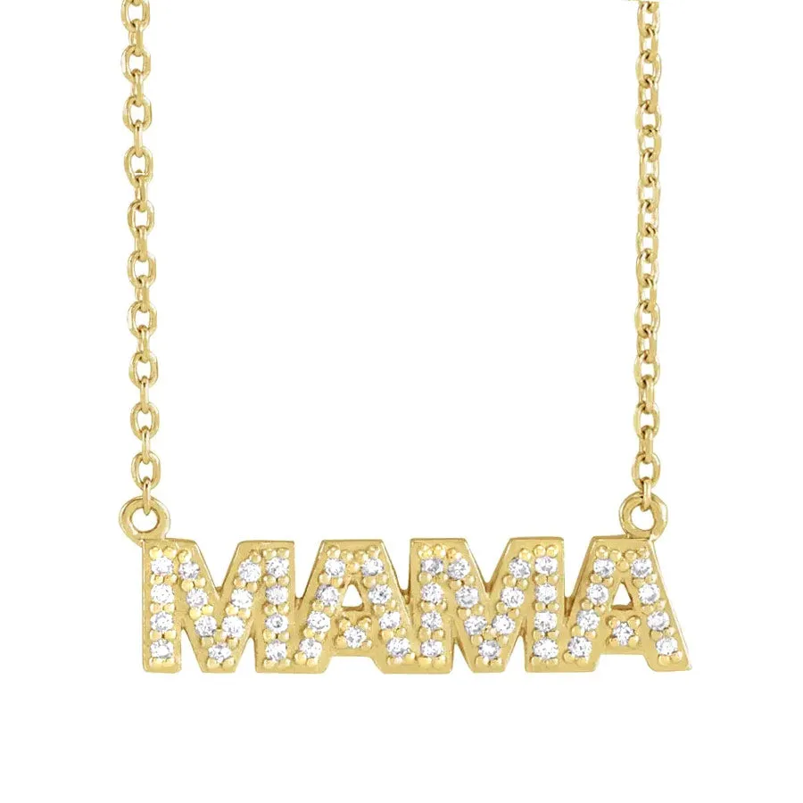 Diamond "MAMA" Necklace