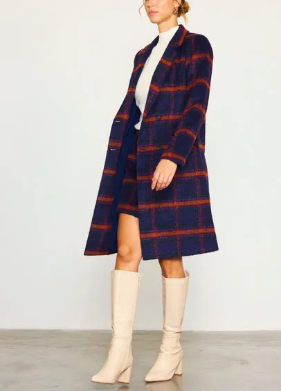 Double-Breasted Plaid Coat