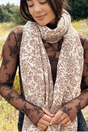 Ember Wool Scarf | Earthy Botanical