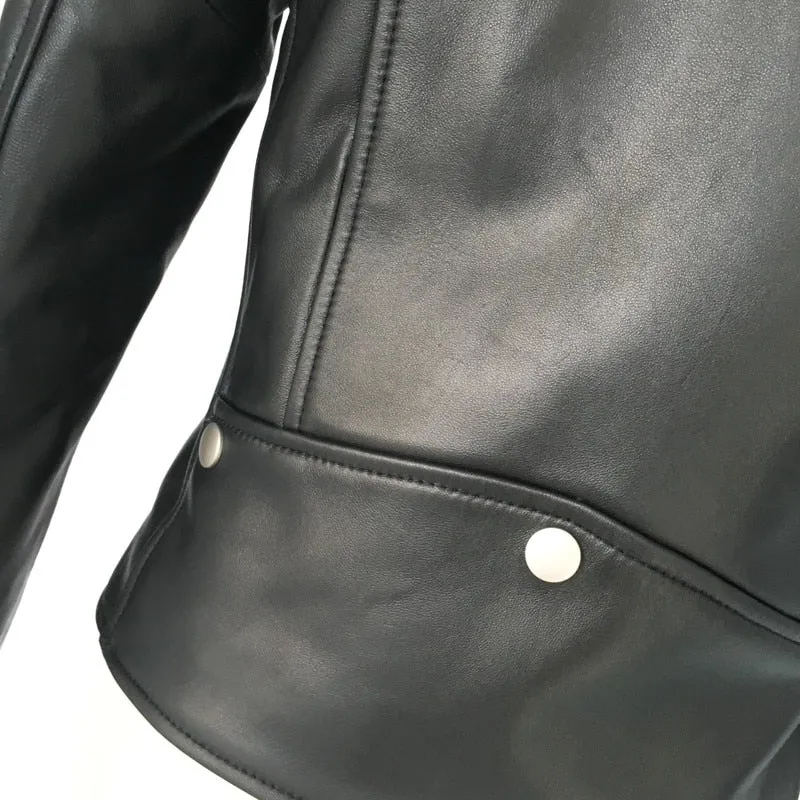 Genuine Leather Motorcycle Jacket in Classic Design