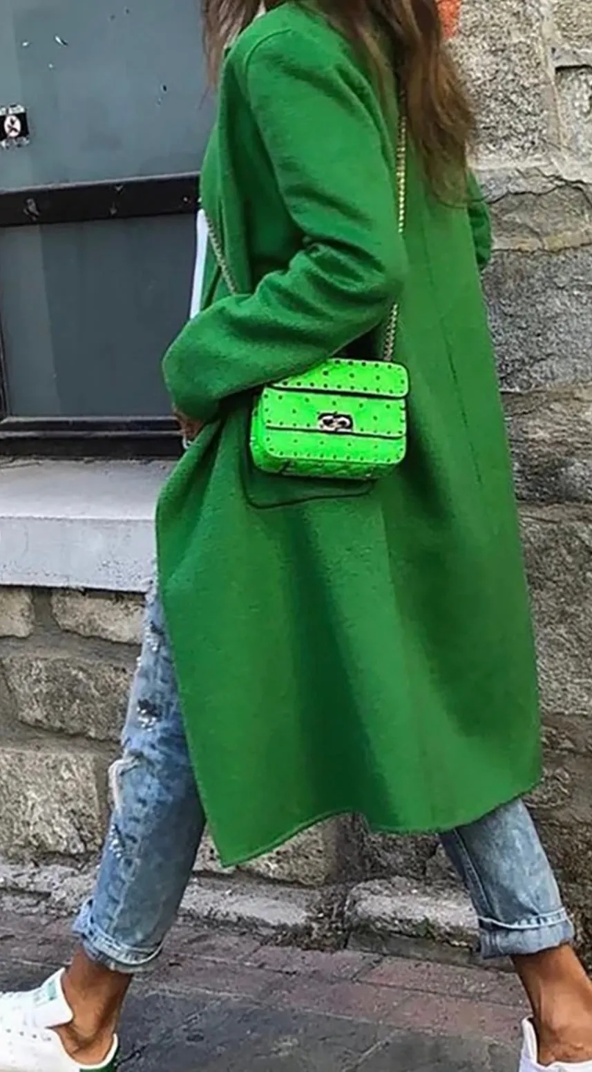 Green Mid Length Coat