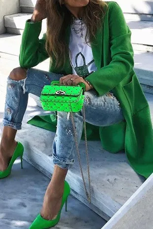 Green Mid Length Coat