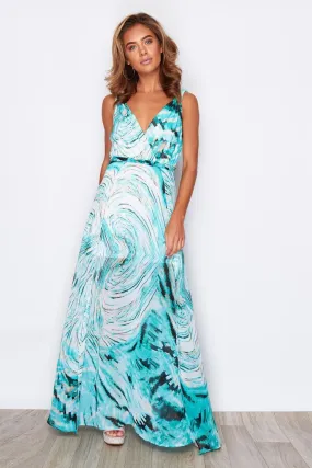 Harley twist strap side split chiffon maxi dress