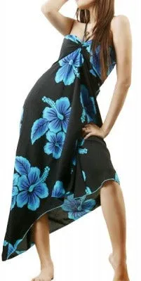 Hibiscus Black Women's Halter Butterfly Dress