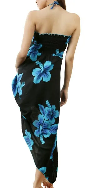 Hibiscus Black Women's Halter Butterfly Dress