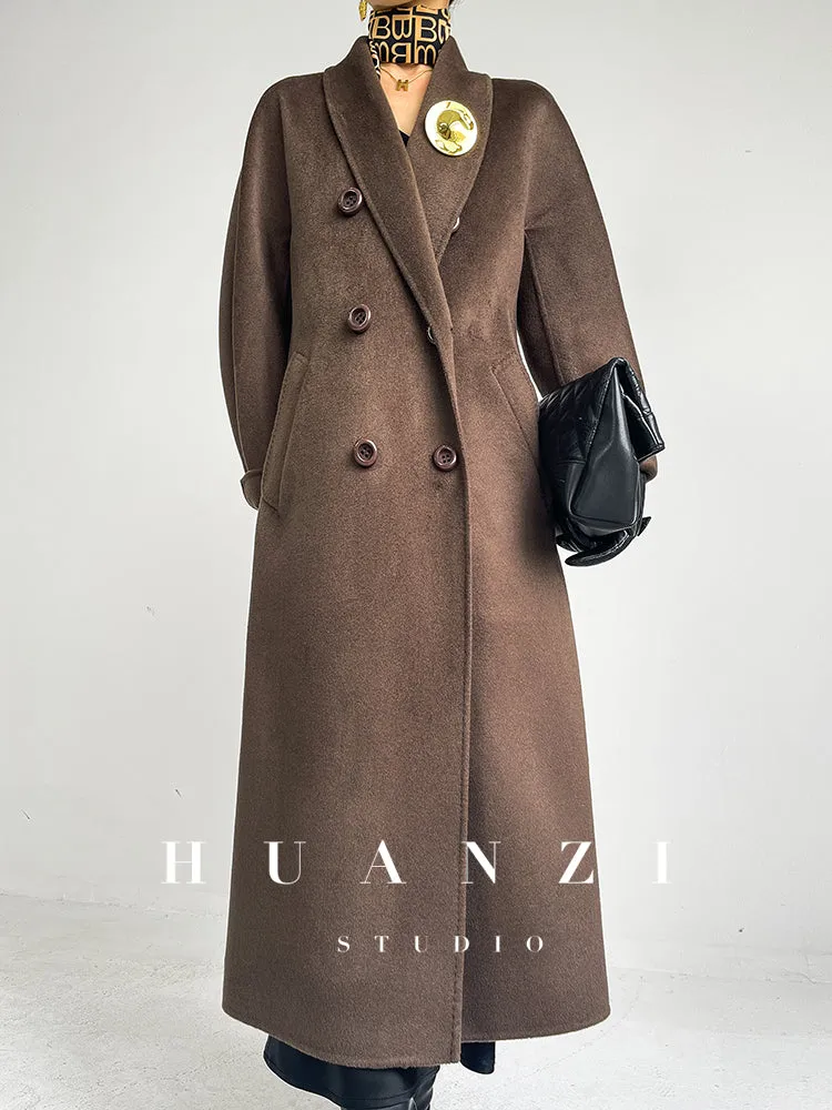 Huanzi high-end double-sided cashmere wool tweed blazer  coat - Vellor