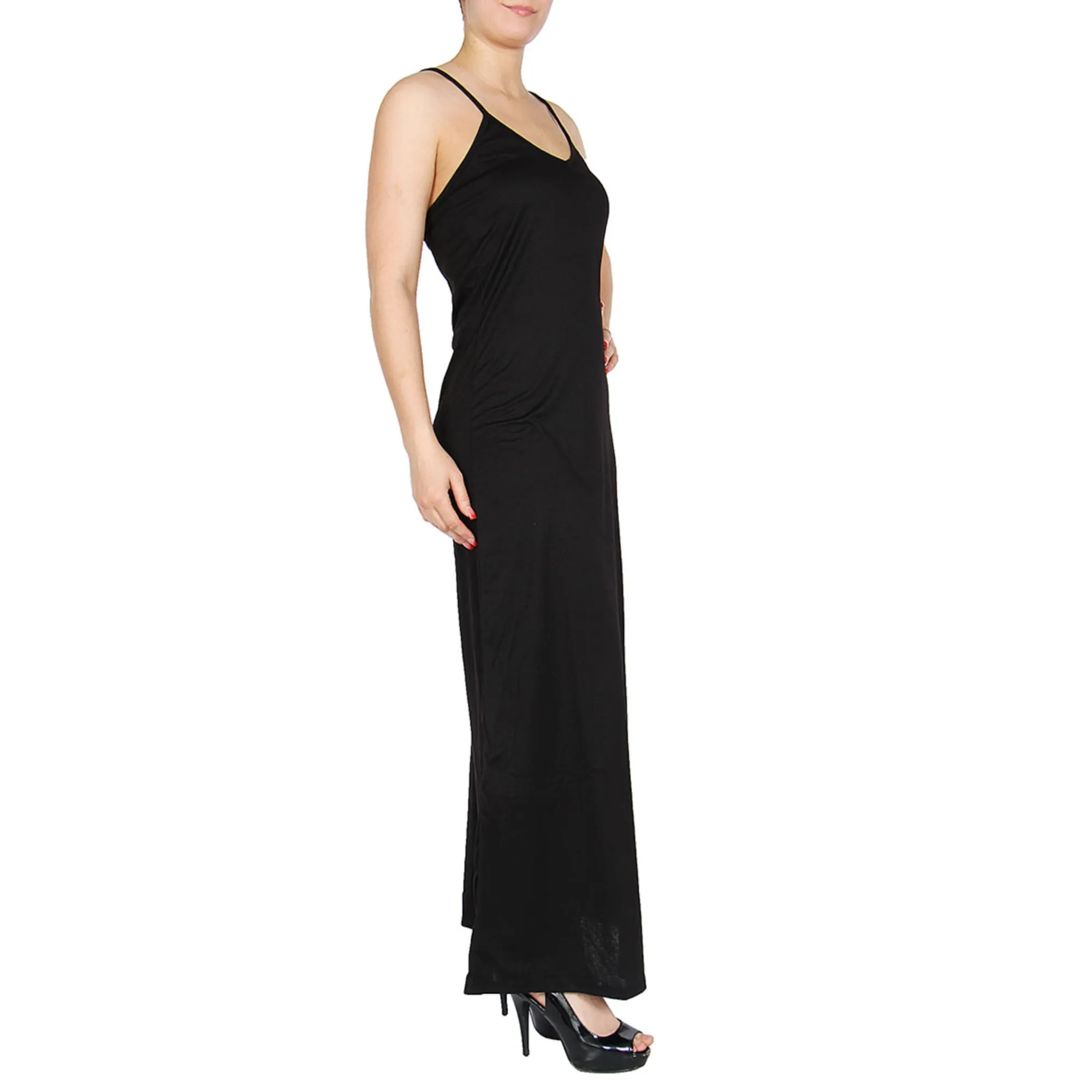 Icon Apparel Women's Cutout Strappy Back Sleeveless Maxi Dress