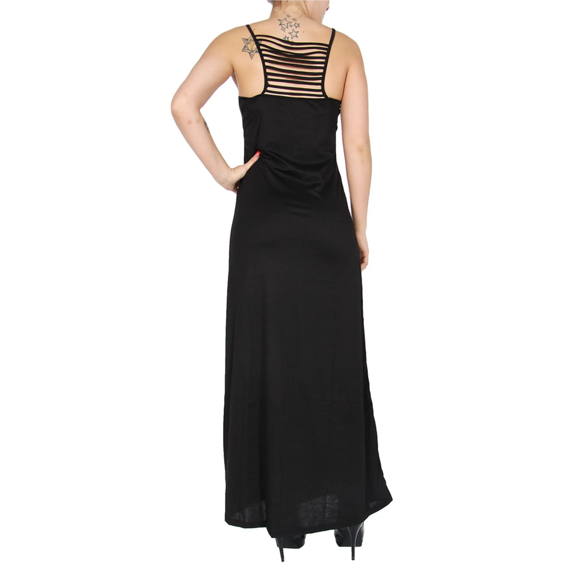 Icon Apparel Women's Cutout Strappy Back Sleeveless Maxi Dress