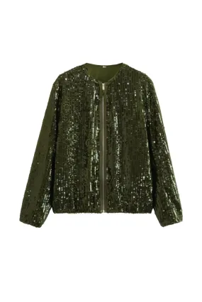 ‘Isabella’ Sequined Pilot Jacket