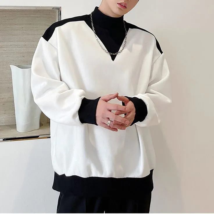 Korean Style Half Neck Polo Sweatshirt