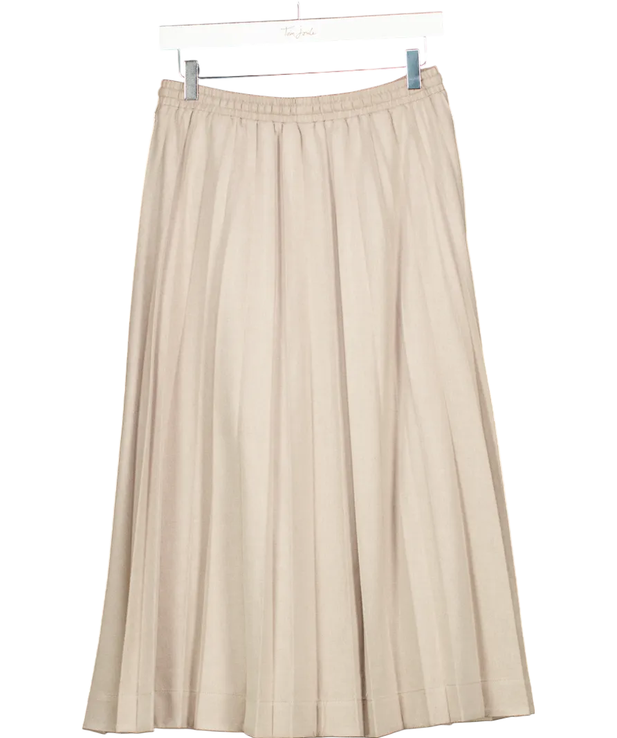 Lacoste Beige Long Pleated Flannel Skirt UK 8