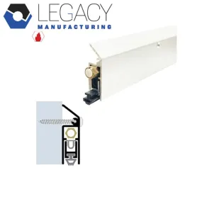 Legacy Manufacturing - 7123 - Surface Automatic Door Bottom - 19/32" x 2" - White Powder Coat - Optional Length