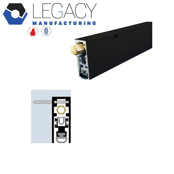 Legacy Manufacturing - 7253 - Semi-Mortised Automatic Door Bottom - 11/16" x 1-13/16" - Matte Black Powder Coat - 96 1/8” - 108” Length