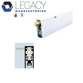 Legacy Manufacturing - 7253 - Semi-Mortised Automatic Door Bottom - 11/16" x 1-13/16" - White Powder Coat - 96 1/8” - 108” Length