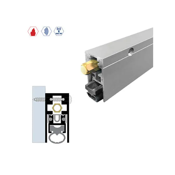 Legacy Manufacturing - 7563 - Surface Automatic Door Bottom - 29/32" x 1-15/16" - Clear Anodized Aluminum - Optional Length