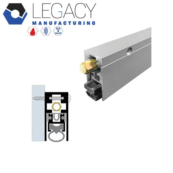 Legacy Manufacturing - 7563 - Surface Automatic Door Bottom - 29/32" x 1-15/16" - Clear Anodized Aluminum - Optional Length