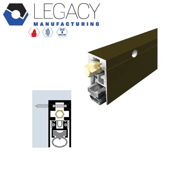 Legacy Manufacturing - 7663 - Semi-Mortised Automatic Door Bottom - 29/32" x 1-15/16" - Dark Bronze Anodized Aluminum - Optional Length