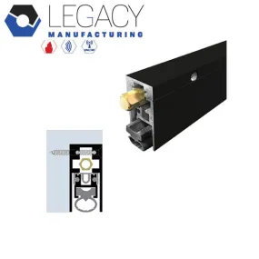 Legacy Manufacturing - 7663 - Semi-Mortised Automatic Door Bottom - 29/32" x 1-15/16" - Matte Black Powder Coat - Optional Length