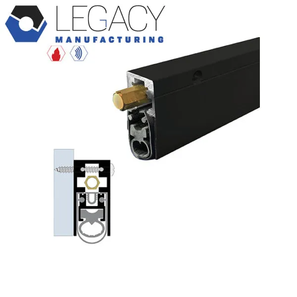 Legacy Manufacturing - 7863 - Semi-Mortised Automatic Door Bottom - 29/32" x 1-15/16" - Matte Black Powder Coat - Optional Length