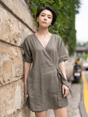 Linen Wrap Dress