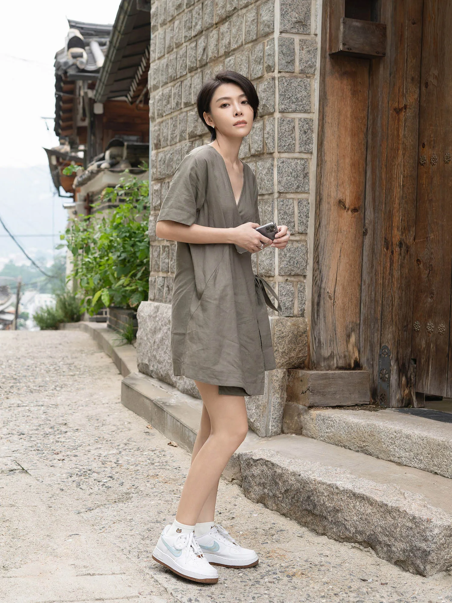 Linen Wrap Dress