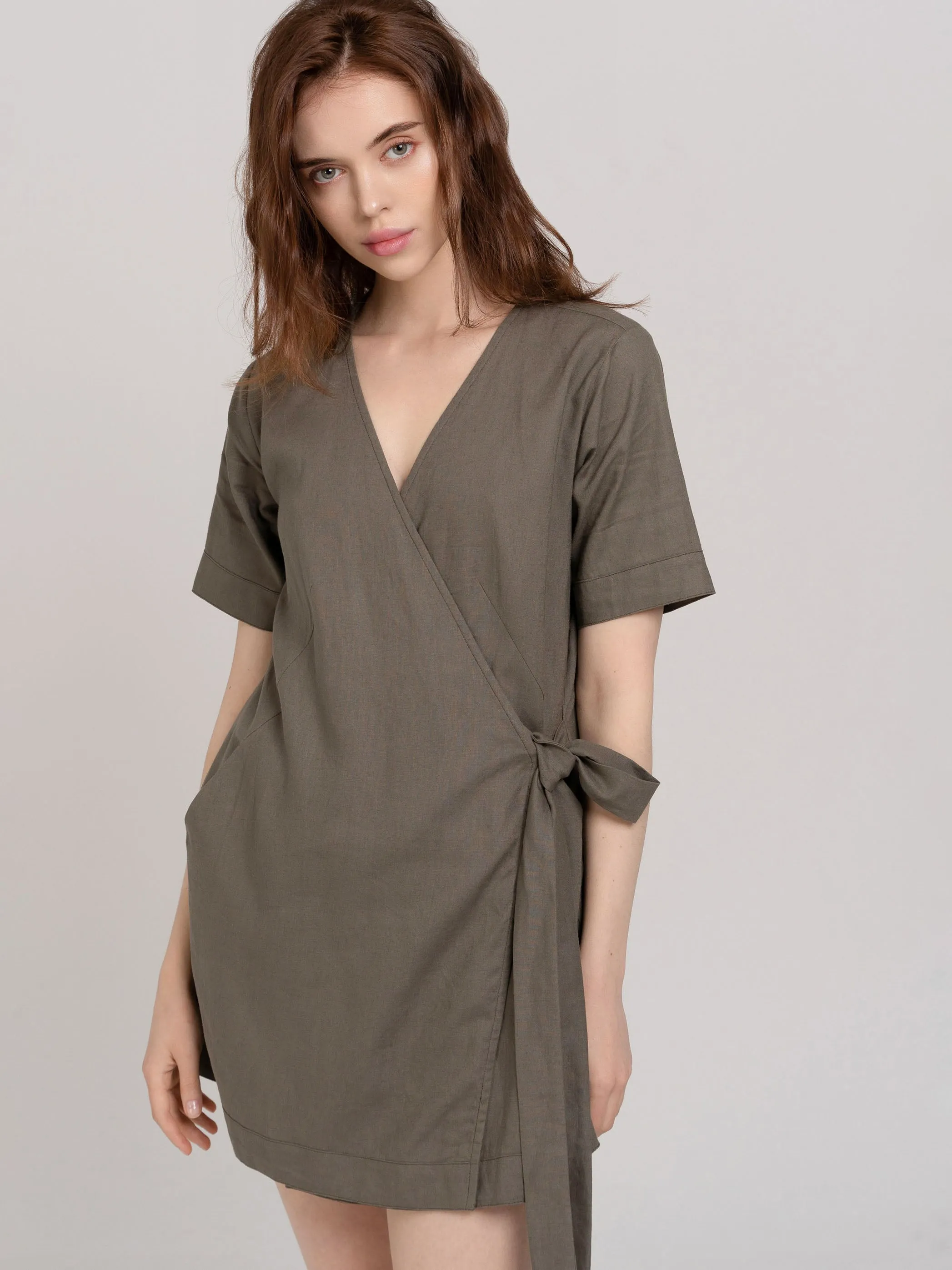 Linen Wrap Dress