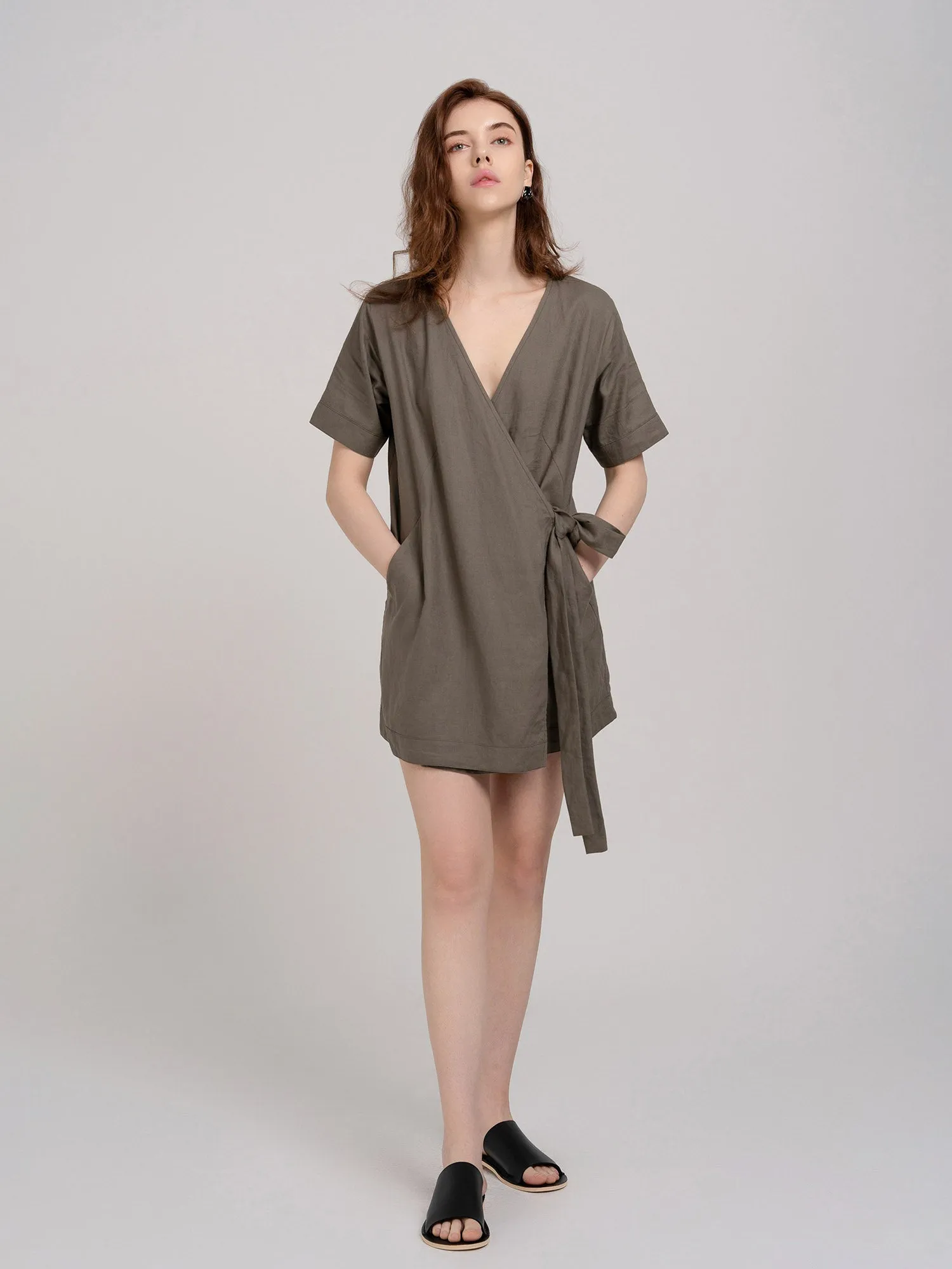 Linen Wrap Dress