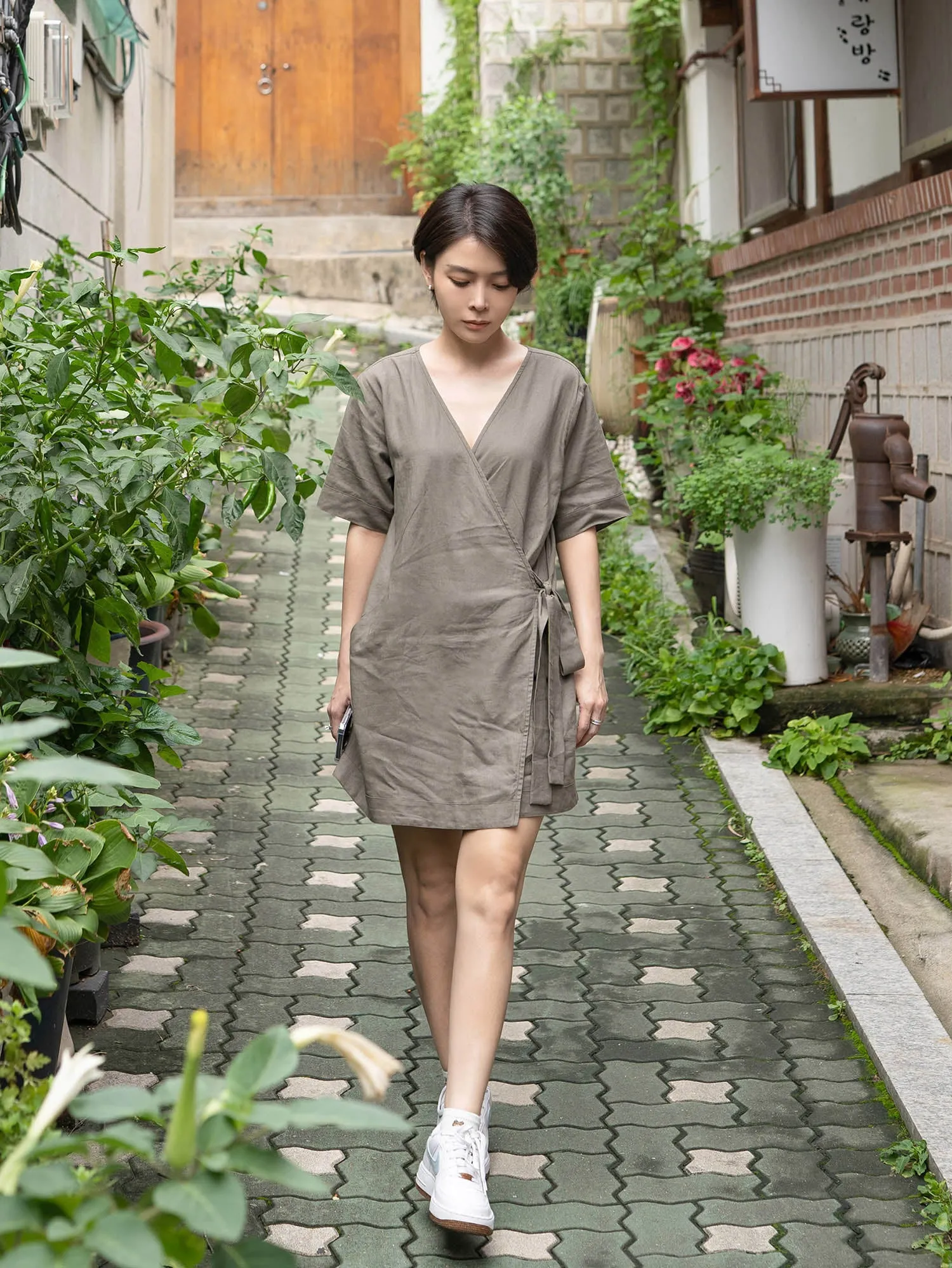 Linen Wrap Dress