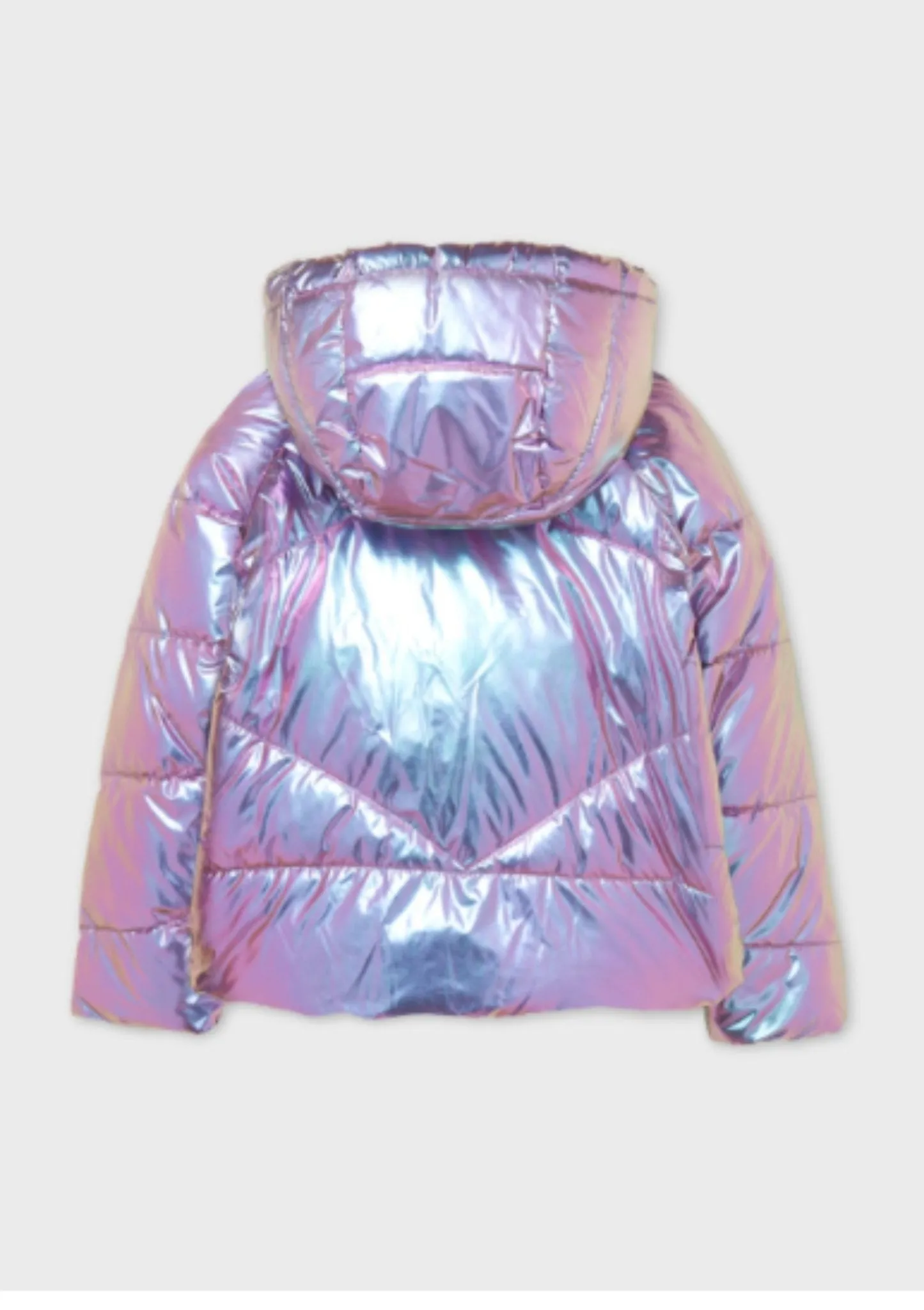 Mayoral Girls Ecofriends Reversible Iridescent & Metallic Coat