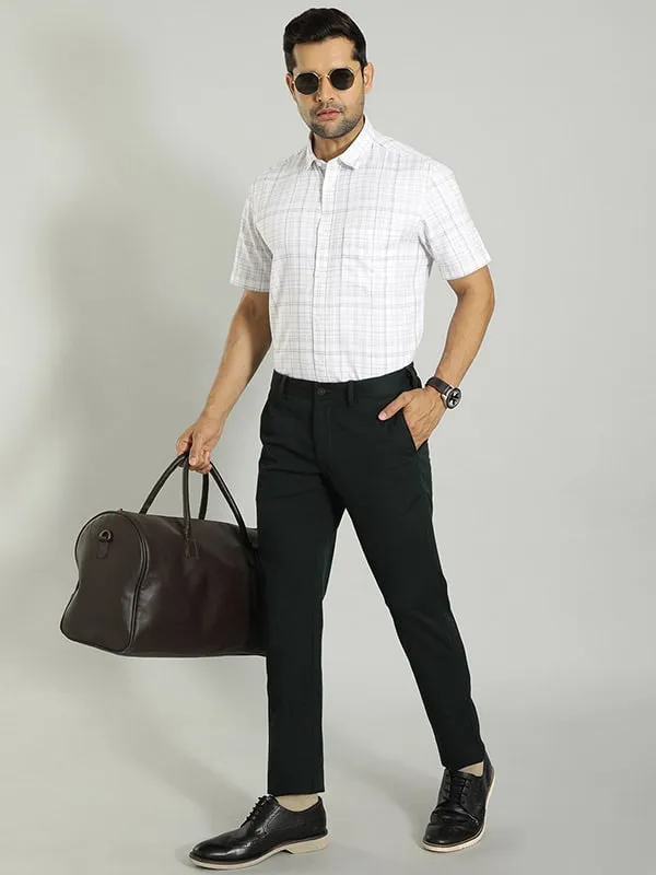 Men Brooklyn Fit Polyester Blend Trouser