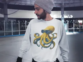 Men's Sweatshirt Yellow Octopus with Goggles 001