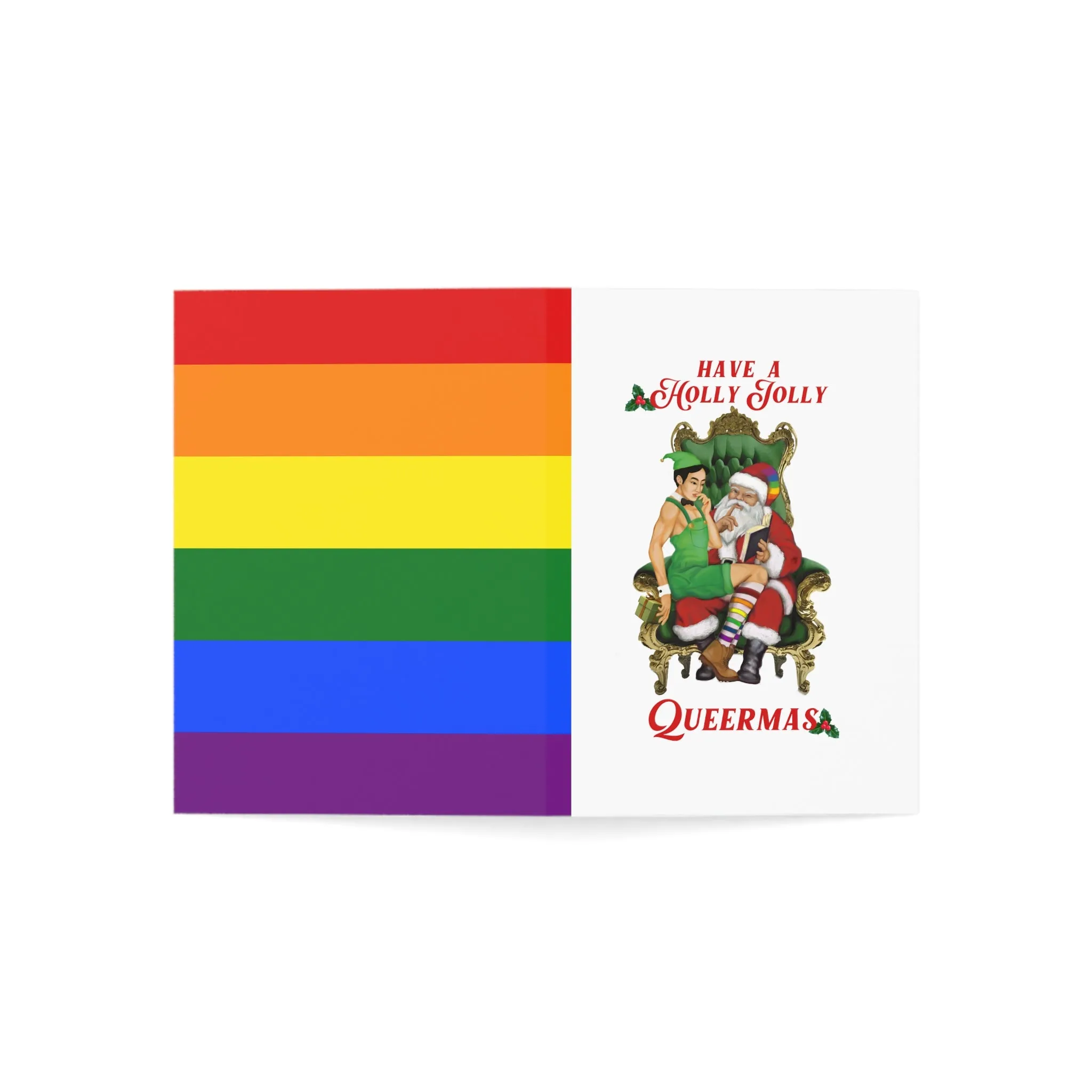 Merry Queermas Greeting Cards ' Have a Holly Jolly Queermas