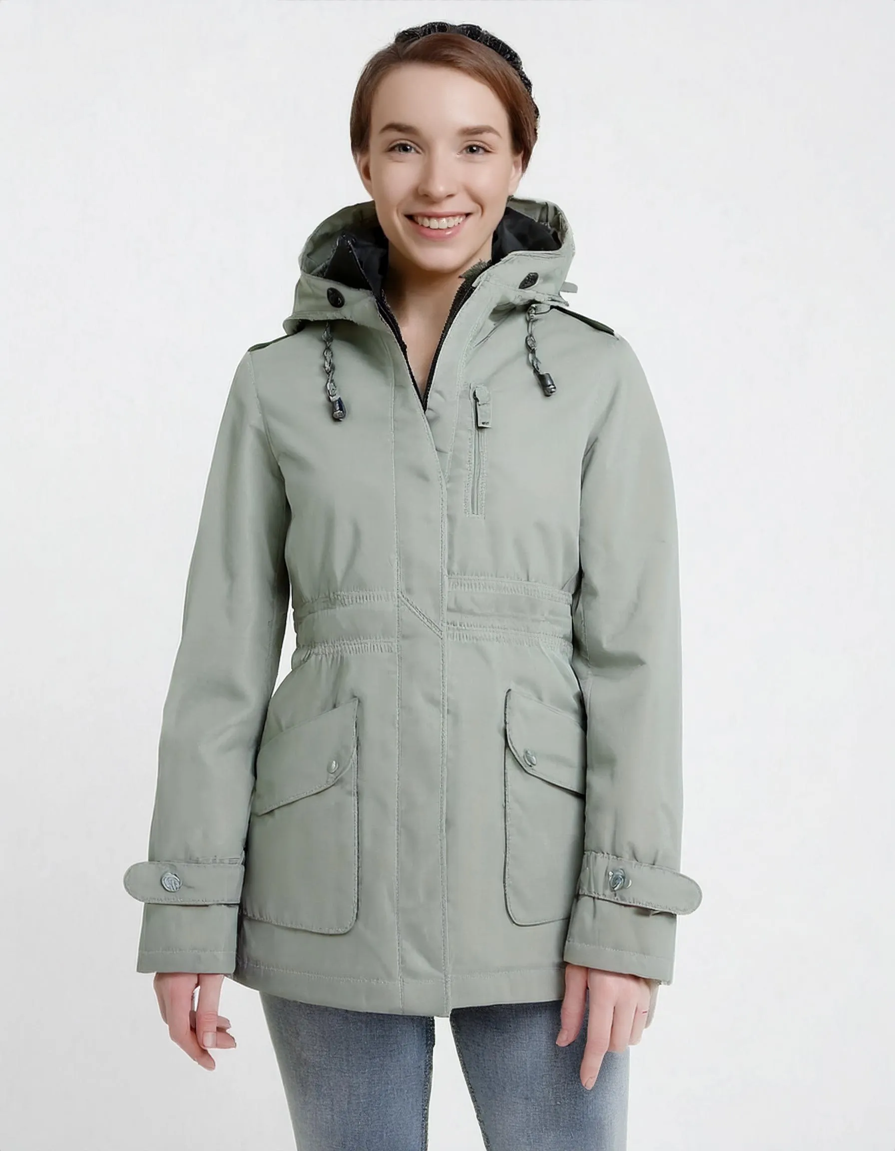 Mint Green Winter Parka with Insulated Lining