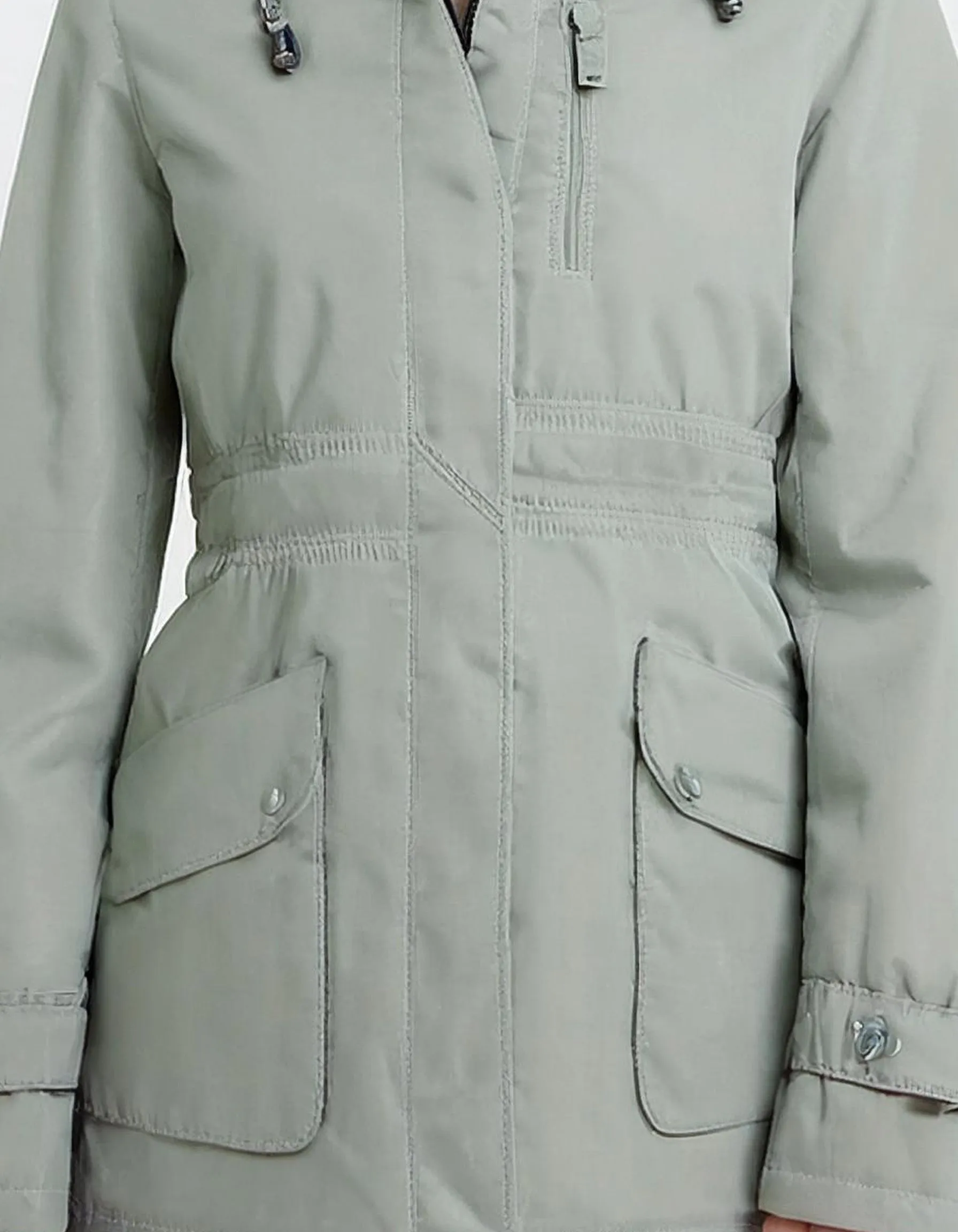 Mint Green Winter Parka with Insulated Lining