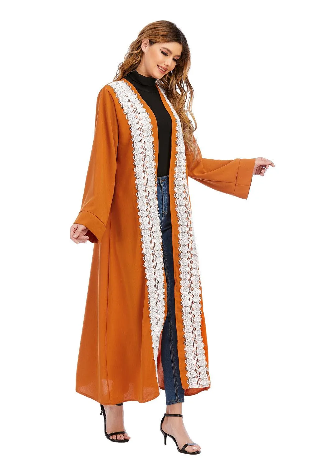 Muslim Abaya Cardigan Long Jacket Large Size Middle Eastern Robe Fashion Turkish Women