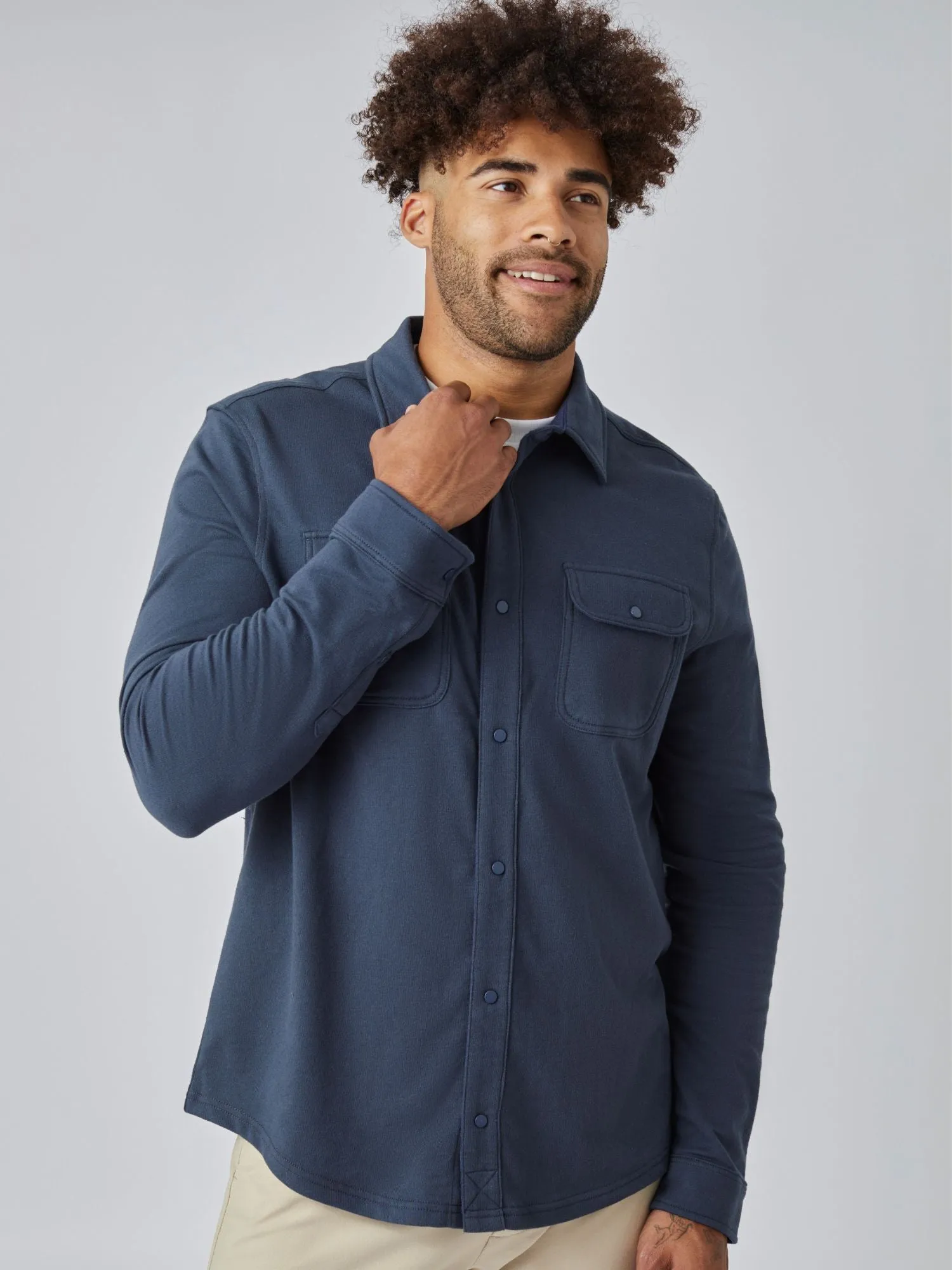 Odyssey Blue Button Up Shacket FINAL SALE