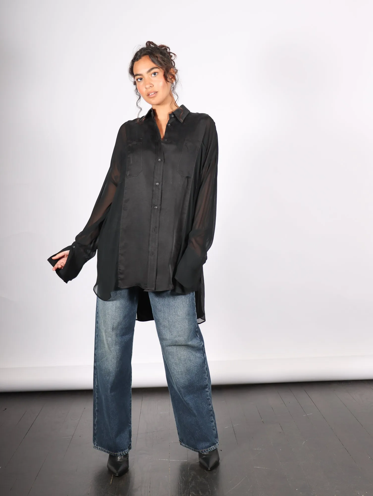 Oversized Shirt in Black by Andrea Ya'aqov