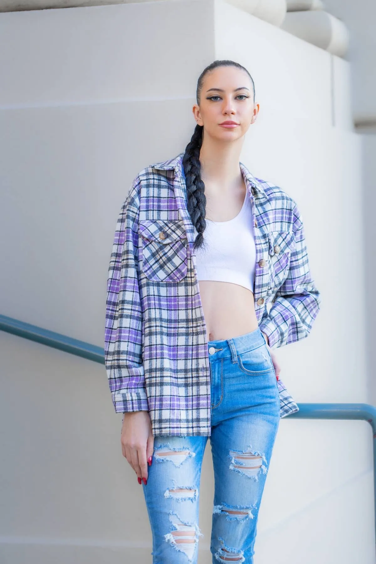 Purple Flannel Shacket