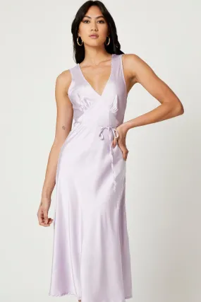 Purple Satin Slip Dress